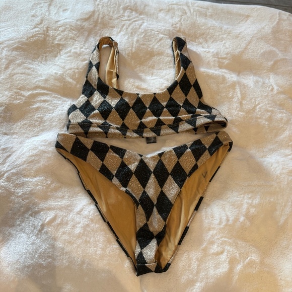 New! SET Beach Riot  Peyton Top Matching Bottom in Diamond Shimmer 31365 - Picture 9 of 15